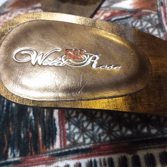 New Wild Rose Gold Wedge Sandals Size 10 - Picture 6 of 6